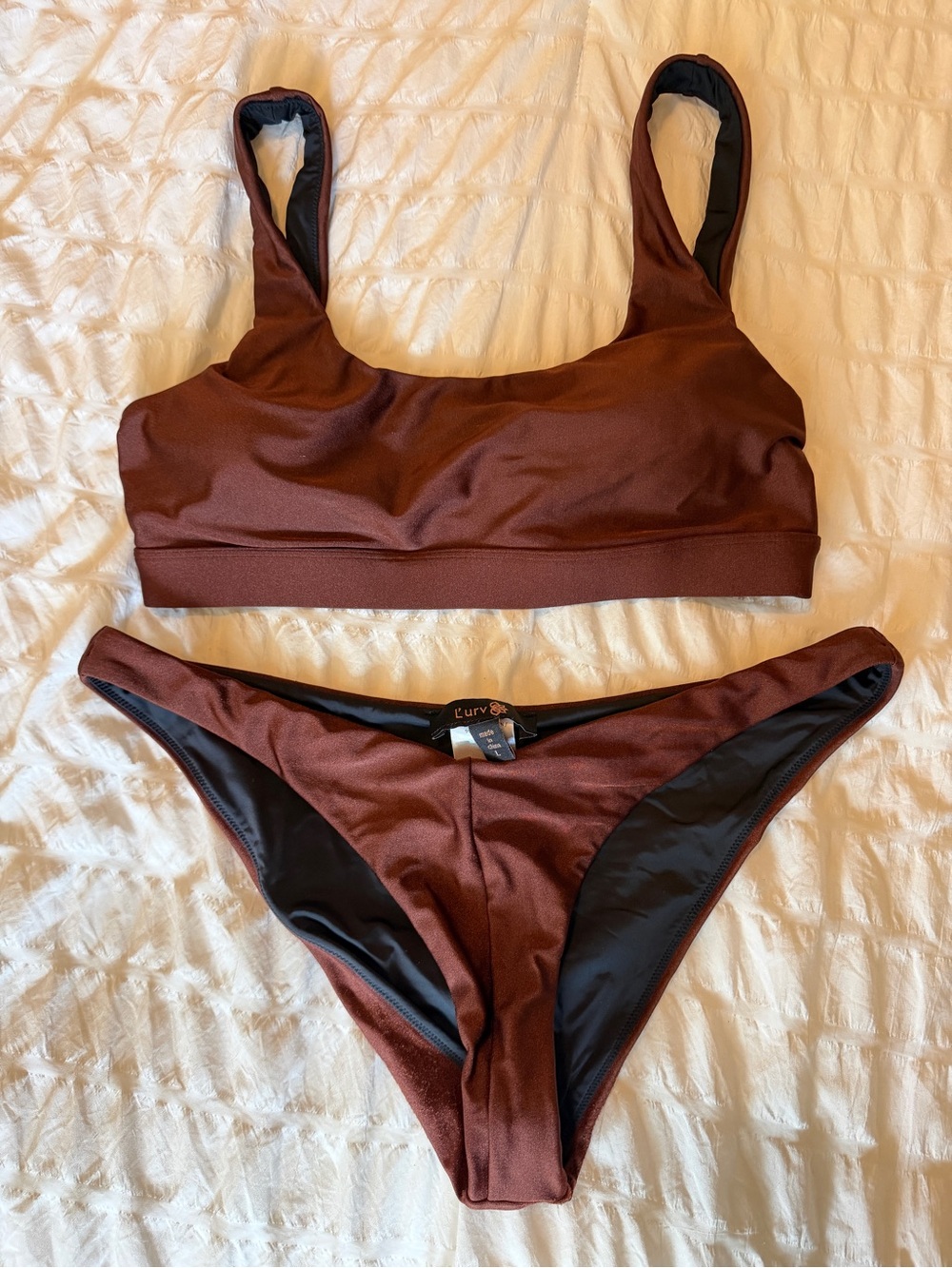 L'URV Chocolate Brown Scoop Bikini Set